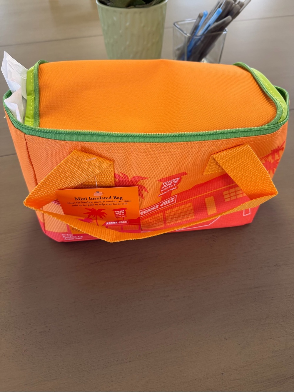 Trader Joe's Orange Insulated Travel Lunch Bag